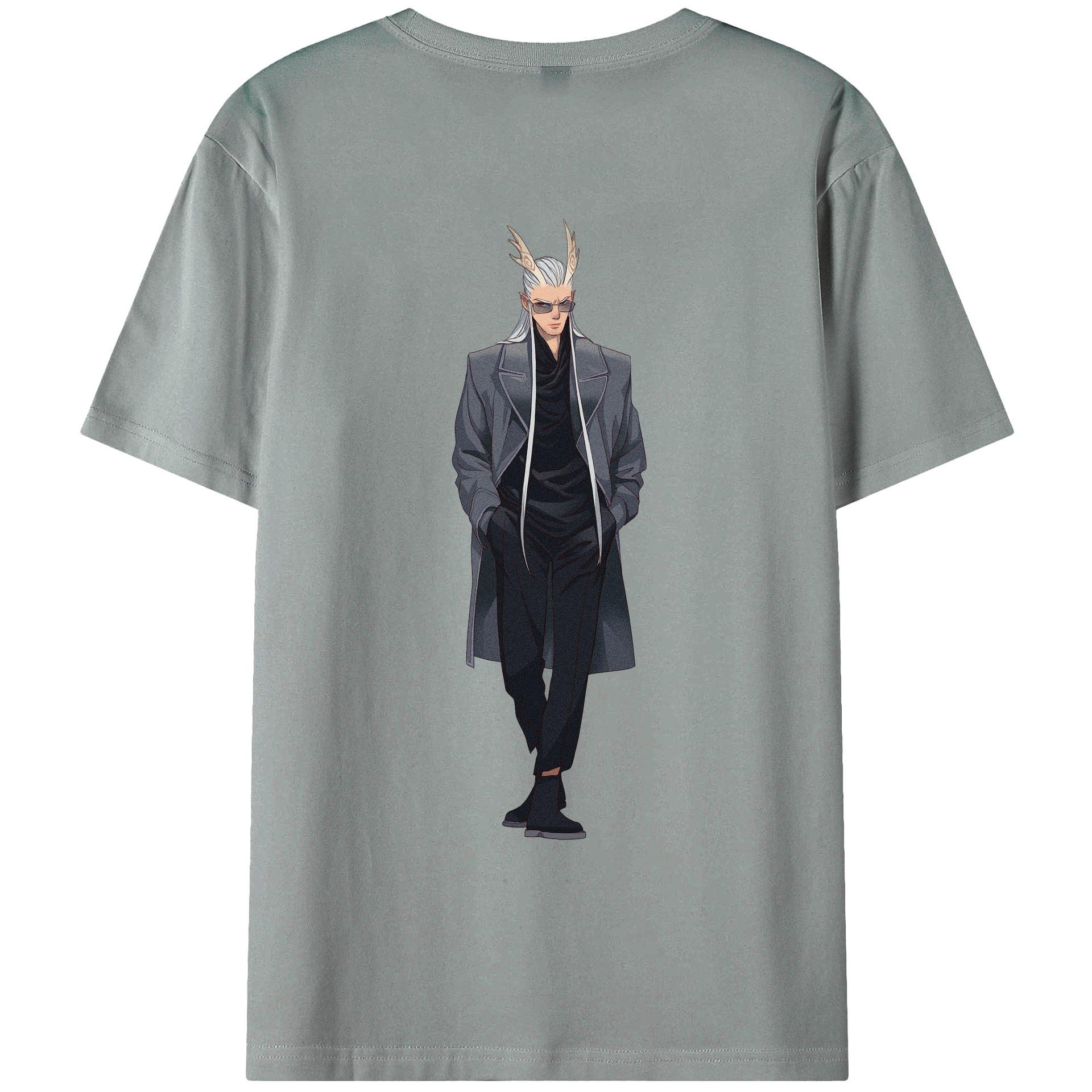 （画像用） Ne Zha 2 ナタ 魔童の大暴れ 綿100％ メンズ半袖Tシャツ（バックプリント） 通気性
